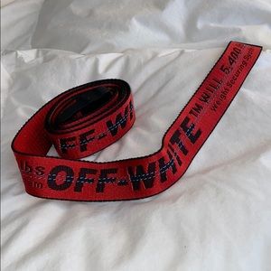 Off-White Industrial Logo Belt (Red & Black)